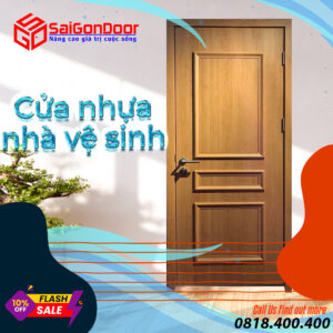 Mẫu cửa nhựa nhà vệ sinh Composite dạng phào chỉ nổi