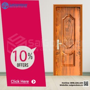 Mẫu cửa thép vân gỗ tại SaiGonDoor